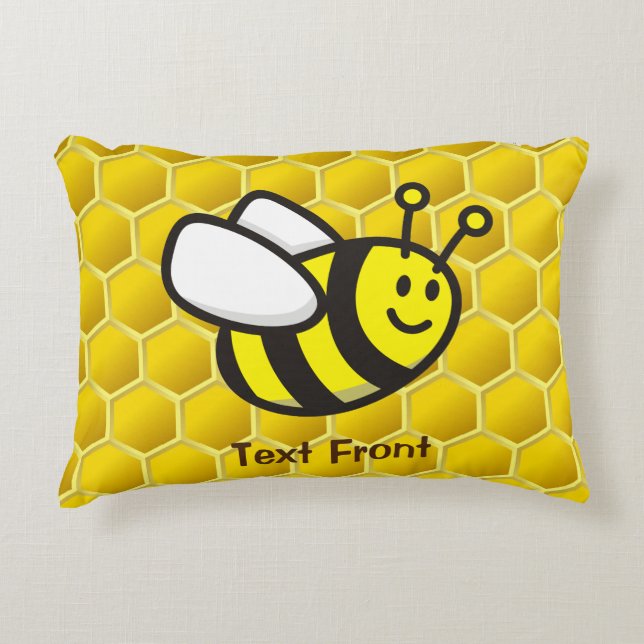 Honeybee-Cartoon Dekokissen (Vorderseite)