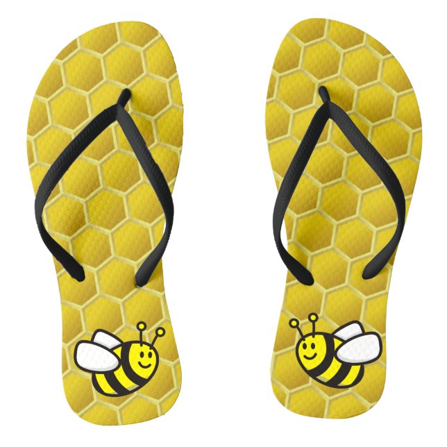 Honeybee-Cartoon Flip Flops (Fußbett)