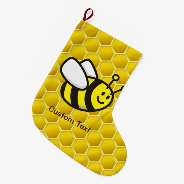 Honeybee-Cartoon Großer Weihnachtsstrumpf (Vorderansicht (hängend))
