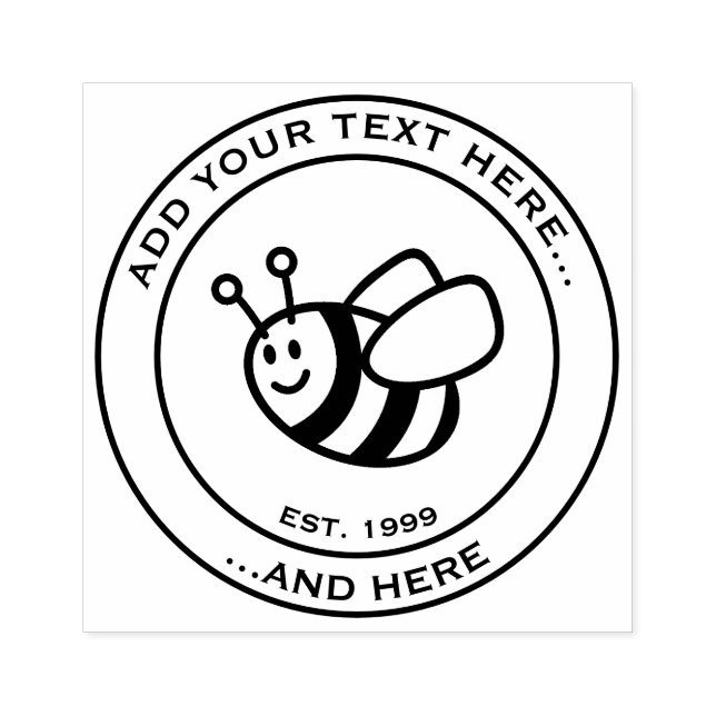 Honeybee-Cartoon Gummistempel (Prägung)