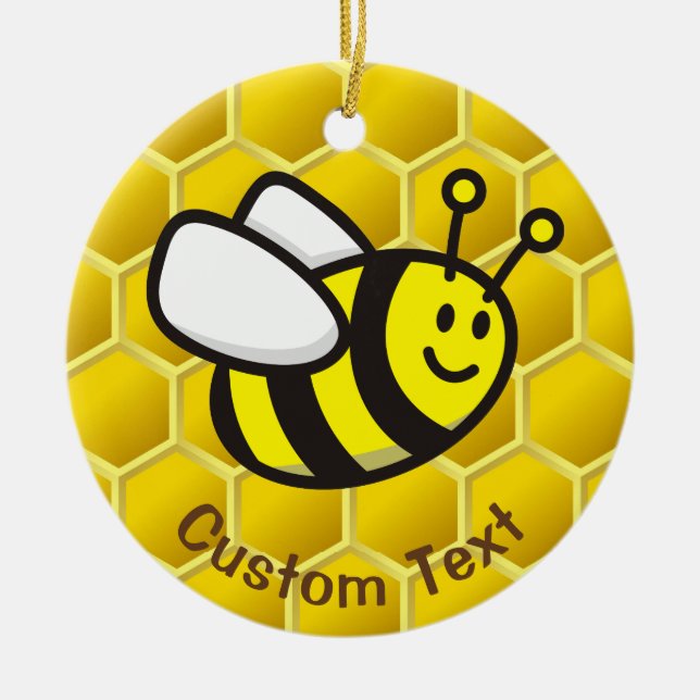 Honeybee-Cartoon Keramik Ornament (Vorne)