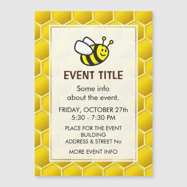 Honeybee-Cartoon Magnetkarte (Vorderseite)