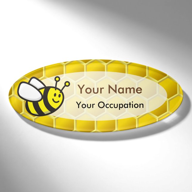 Honeybee-Cartoon Namenschild (Vorderseite)