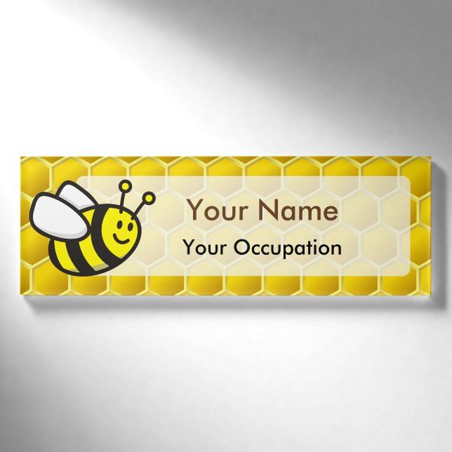 Honeybee-Cartoon Namenschild (Vorderseite)