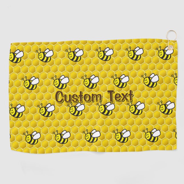 Honeybee Cartoon Pattern Golfhandtuch (Horizontal)