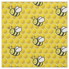 Honeybee Cartoon Pattern Stoff