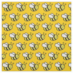Honeybee Cartoon Pattern Stoff