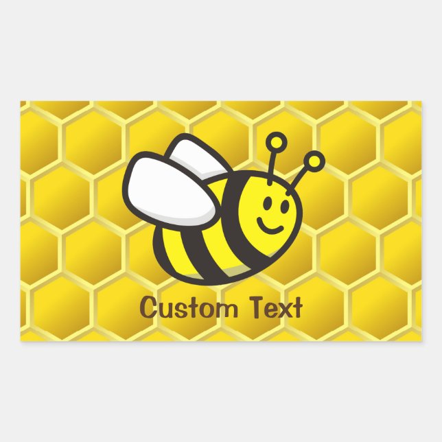 Honeybee-Cartoon Rechteckiger Aufkleber (Vorderseite)