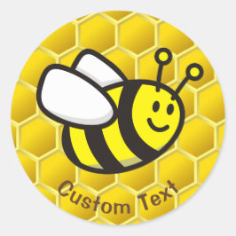 Honeybee-Cartoon Runder Aufkleber