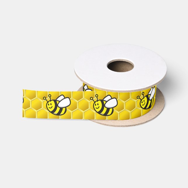 Honeybee-Cartoon Satinband (Spule)