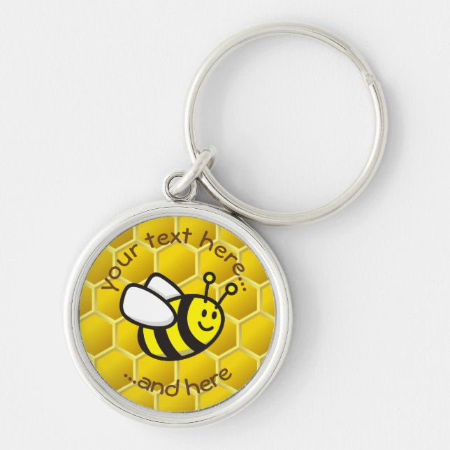 Honeybee-Cartoon Schlüsselanhänger (Vorne)