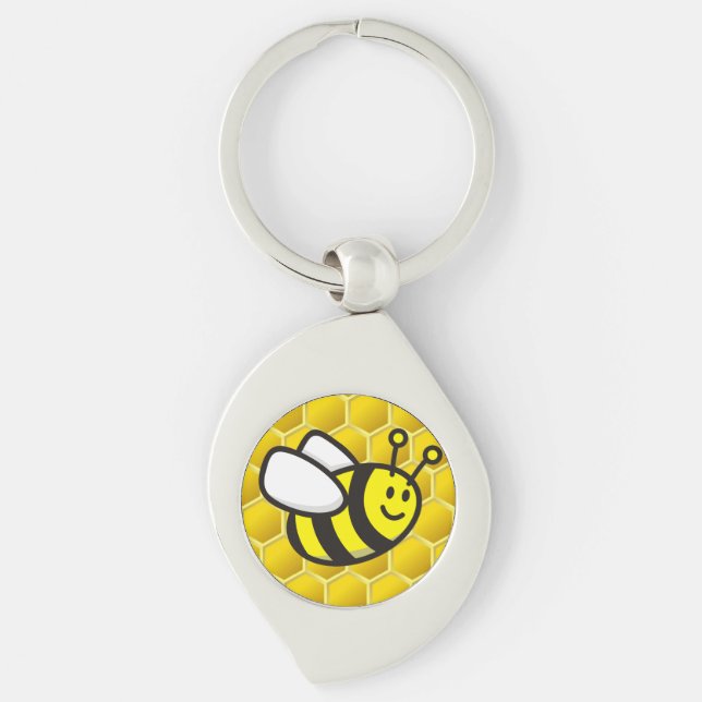 Honeybee-Cartoon Schlüsselanhänger (Vorderseite)