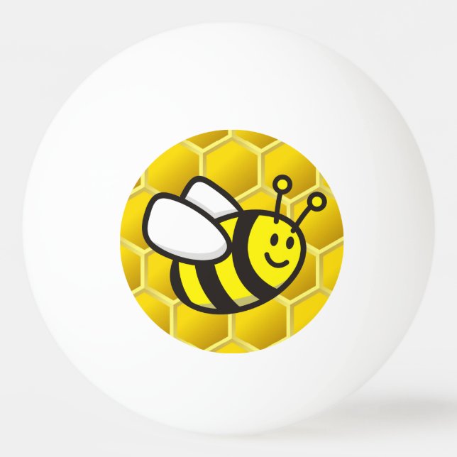 Honeybee-Cartoon Tischtennisball (Rückseite)