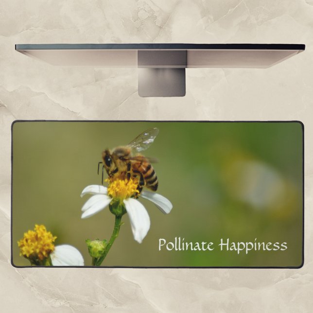 Honeybee Fotografische Pollinate Glück Schreibtischunterlage (Von Creator hochgeladen)