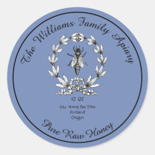 Honeybee Honey Jar Apiary Étiquette   Miel pur cru