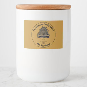Honeybee Honey Jar Apiary Étiquette   Miel pur cru