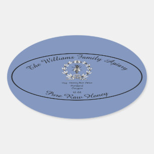 Honeybee Honey Jar Apiary Étiquette   Miel pur cru