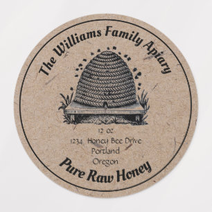 Honeybee Honey Jar Apiary Label Reiner Honig Etiketten