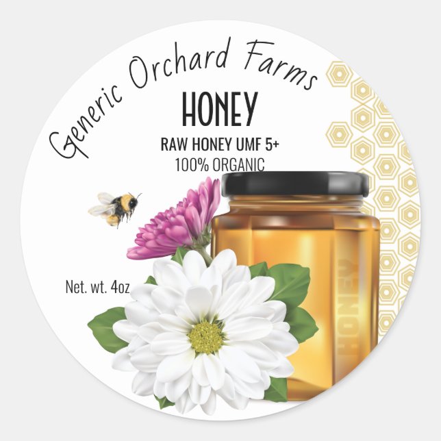 Honeybee Honey Jar étiquette (Devant)