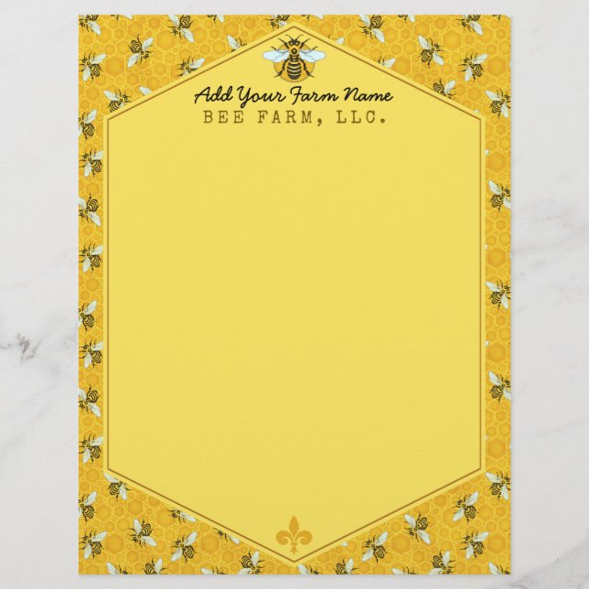 Honeybee Honeycomb Humble Bee Farm Apiary Paper (Vorderseite)