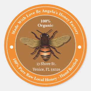 Honeybee Honeypeb Bee Apiary Étiquettes d'affaires