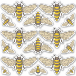 Honeybee Icon Set Stickers Aufkleber