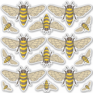 Honeybee Icon Set Stickers Aufkleber