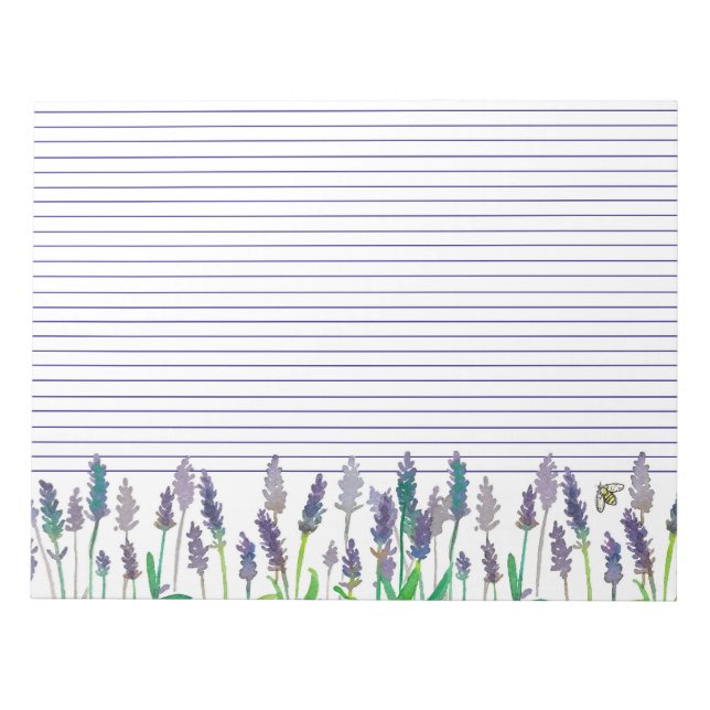 Honeybee Lavender Herb Blume Lined Notizblock (Vorderseite)
