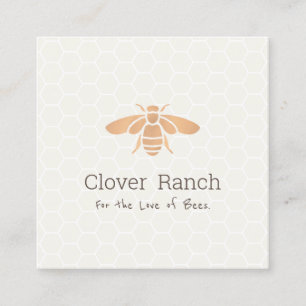 Honeybee-Logo Honeybee Honeycomb Quadratische Visitenkarte
