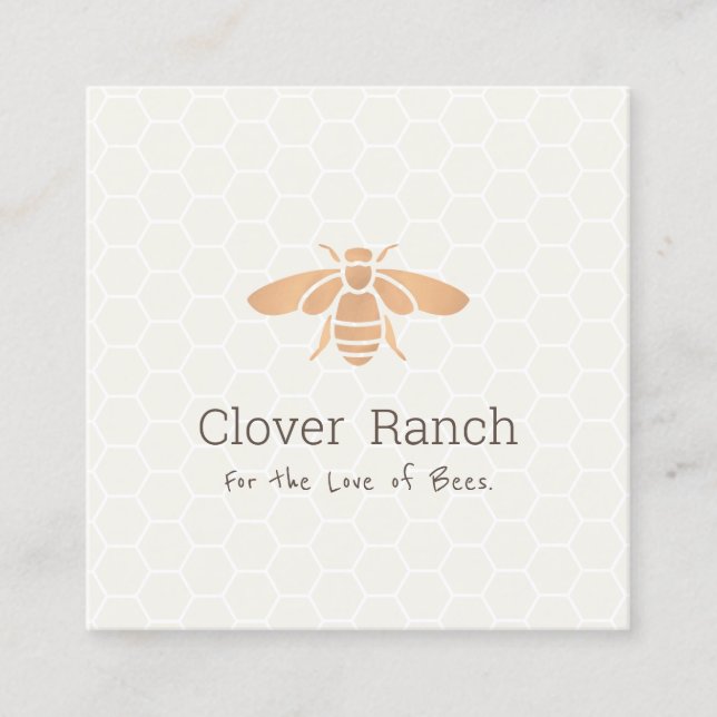 Honeybee-Logo Honeybee Honeycomb Quadratische Visitenkarte (Vorderseite)