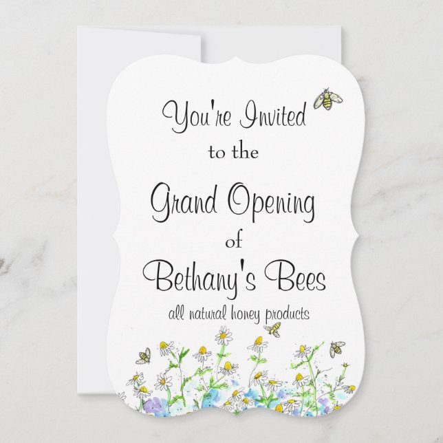 Honeybee Open House Custom Invitation Chamomile Einladung (Vorderseite)