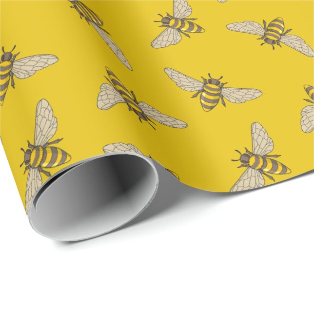Honeybee Pattern Geschenkpapier (Rolleneckpunkt)