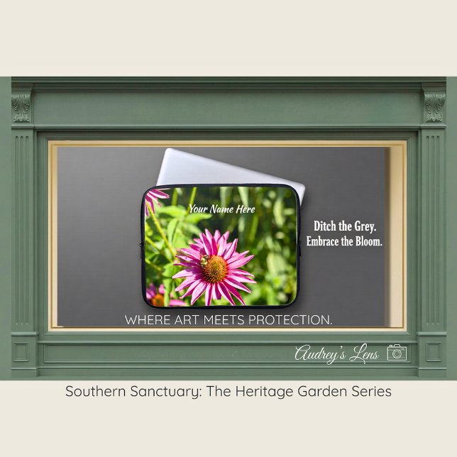 Honeybee & Pink Coneflower Laptop Sleeve (Von Creator hochgeladen)