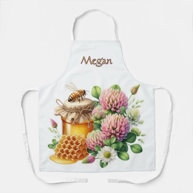 Honeybee Red Clover Ihr Name Schürze (Vorderseite)