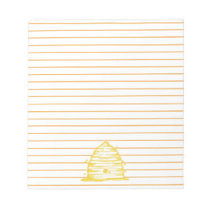 Honeybee Skep Beekeeper Orange Lined Notizblock