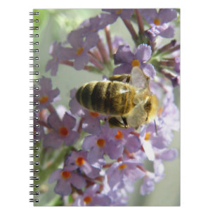 Honeybee und Buddleia-Blume-Notebook Notizblock
