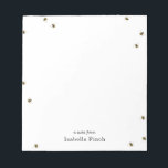 Honeybees Notepad Notizblock<br><div class="desc">Ein stilvoller Honigbienenprint inspiriert durch Vintage Stickerei.</div>