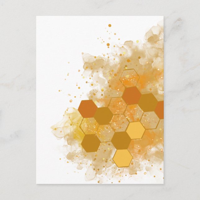 Honeycomb Alcohol Ink Postkarte (Vorderseite)