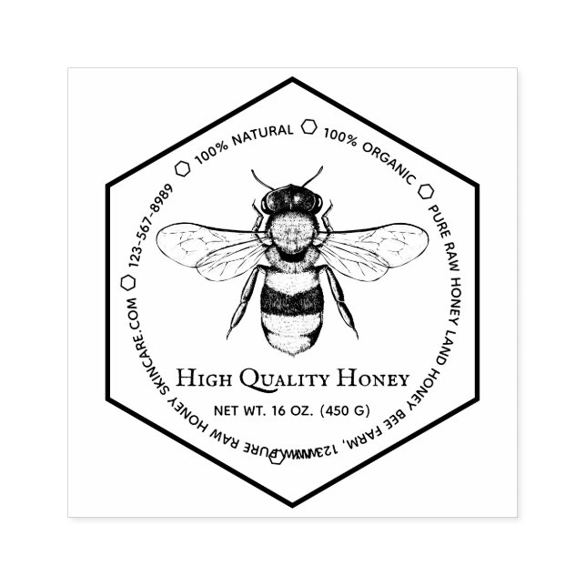 Honeycomb Apiary Skincare Tattoo Bee Gummistempel (Prägung)