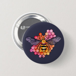 Honeycomb Bee Button