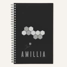 Honeycomb Bee Name Typografie Design Notizbuch
