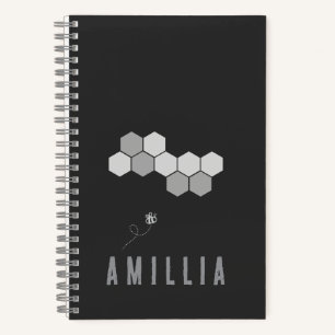 Honeycomb Bee Name Typografie Design Notizbuch
