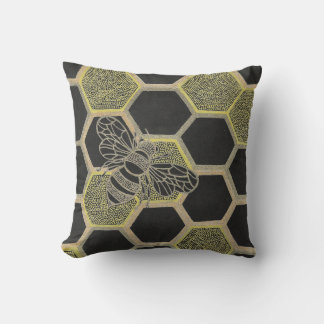 Honeycomb & Bee Pillow Kissen