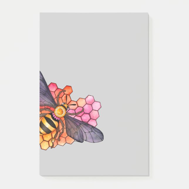 Honeycomb Bee Post-it Klebezettel (Vorderseite)
