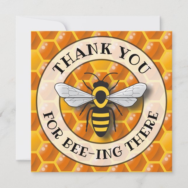 Honeycomb & Bee Vielen Dank Template (Vorderseite)