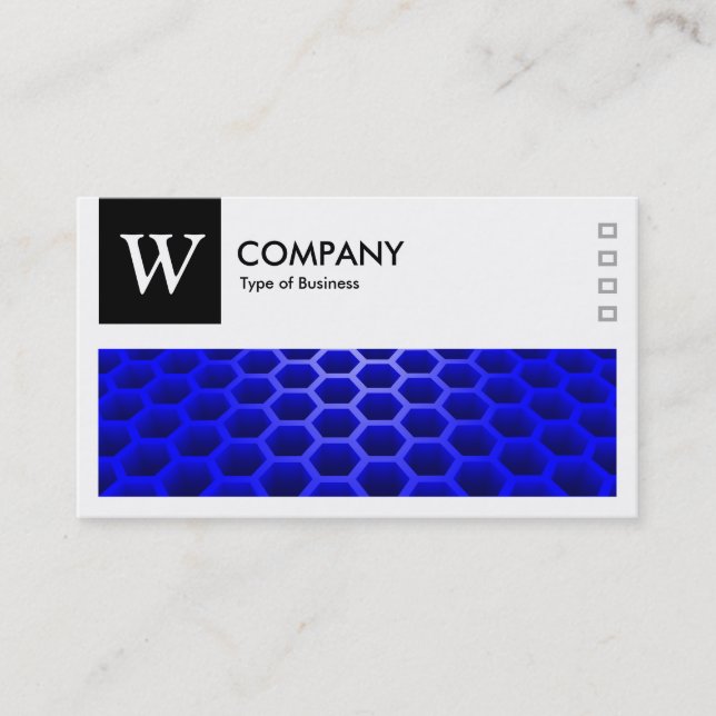 Honeycomb Blue - Logo und Panel v2 - Schwarz Visitenkarte (Vorderseite)
