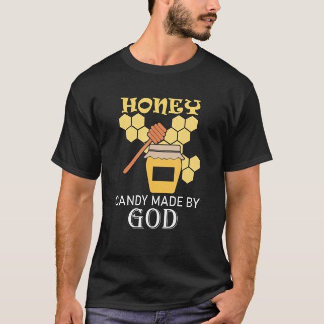 Honeycomb Candy Nature Wildlife Bees T-Shirt (Vorderseite)