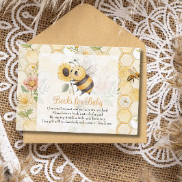 Honeycomb Floral Bee Baby Shower Books For Baby Begleitkarte