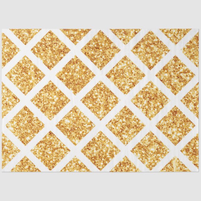 Honeycomb Gold Glitzer Boho Popular Collection Seidenpapier (Vorderseite)