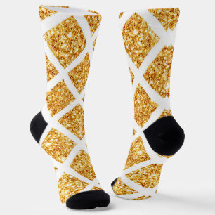 Honeycomb Gold Glitzer Boho Popular Collection Socken